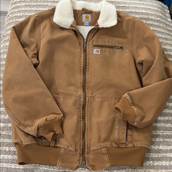 Carhartt Weathered Duck Wildwood Tan Canvas Women’s Jacket size XL - Picture 2 of 15